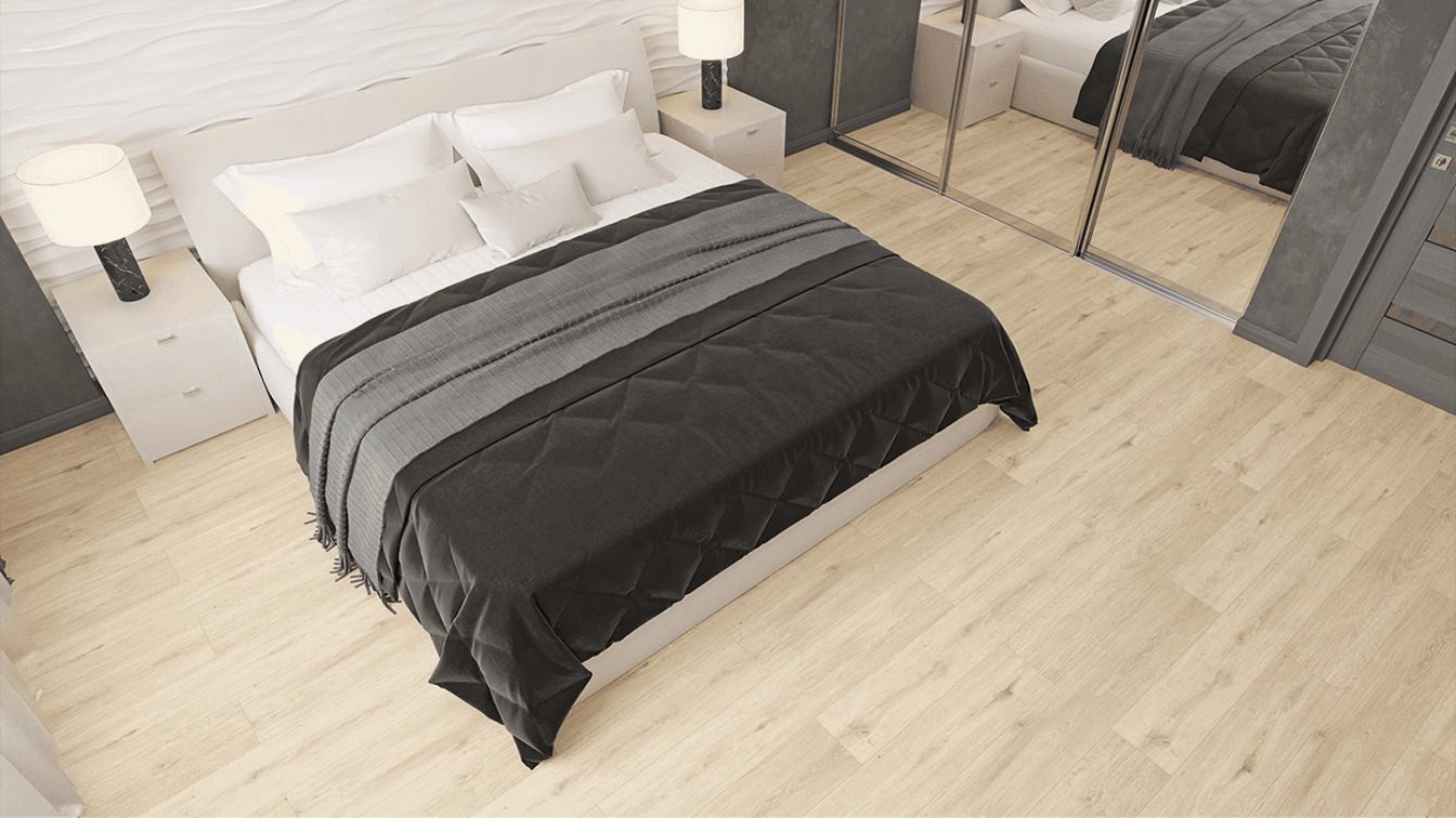 Кварцвиниловая плитка Alpine Floor клеевая Liberty Loose Lay Дуб Ваниль ECO 23-1 1227×187×5 фото в интерьере